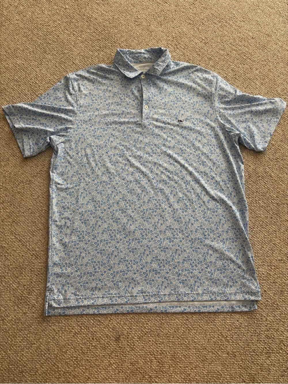 Vineyard Vines Men's Blue Floral Polo